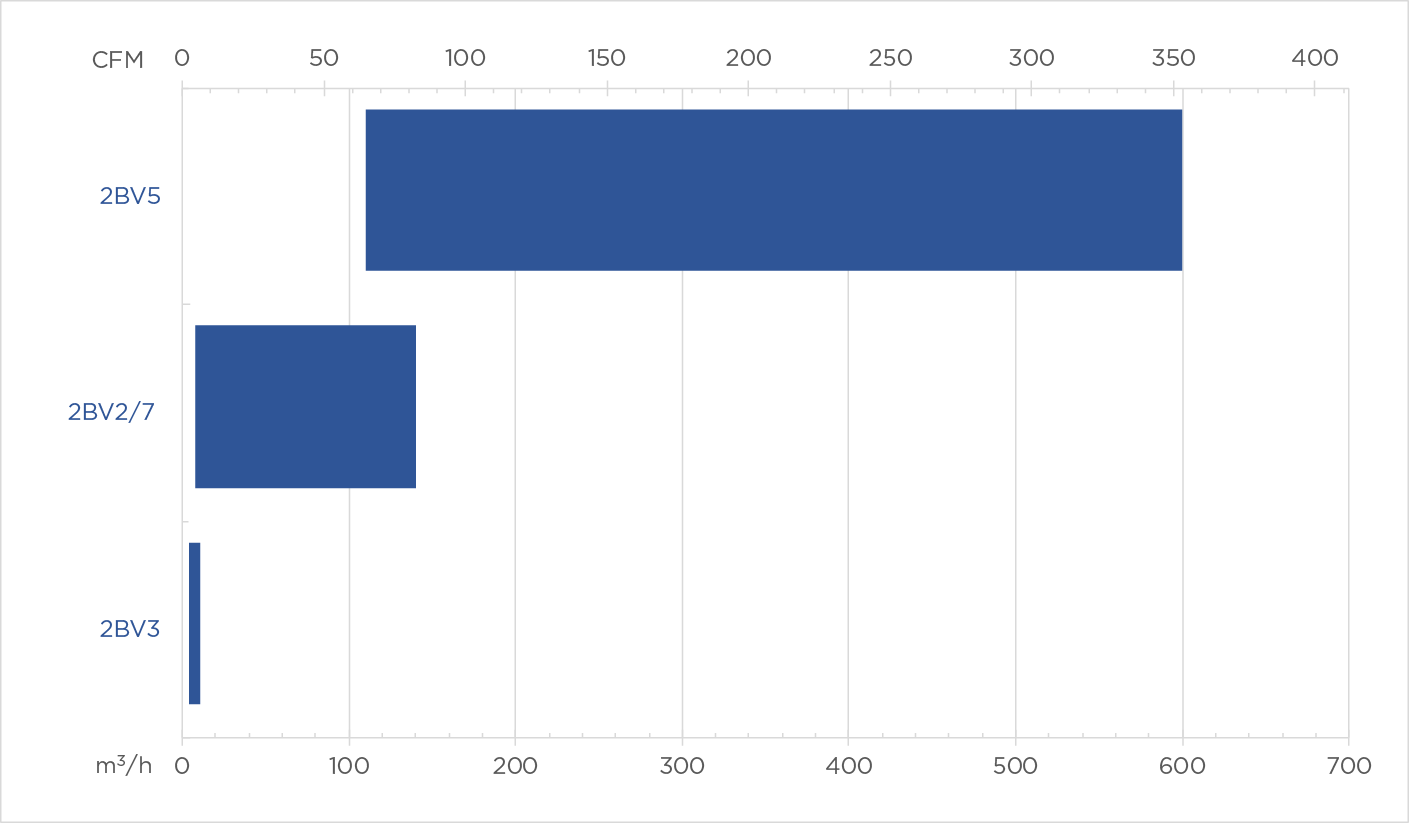 2BV Monoblock Capacity Chart